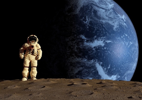 The Astronaut On A Background Of A Planet